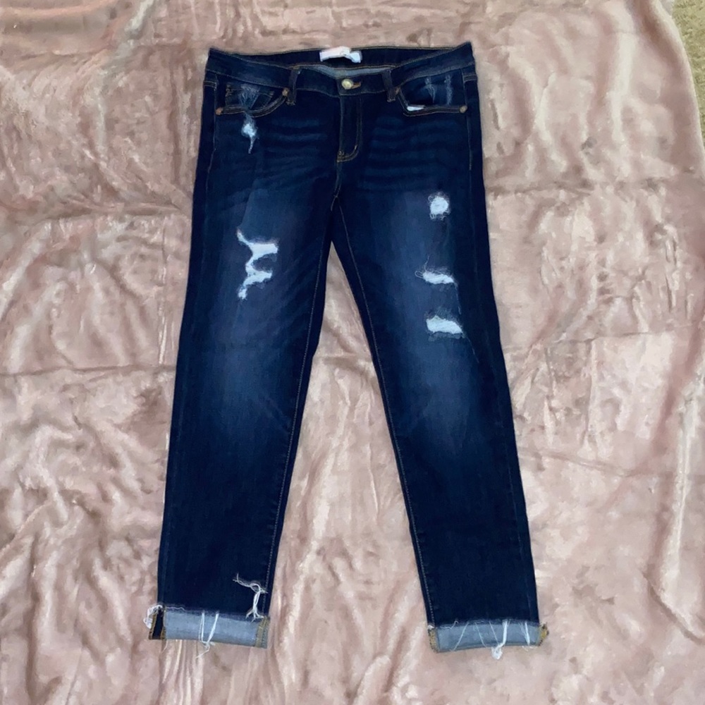 KanCan 13/30 dark blue distressed jeans